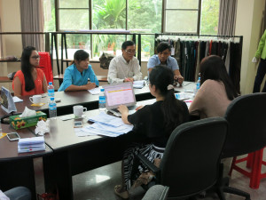 Meeting with Nancy, the social complaince expert and Myanmar Synergy's CSR team